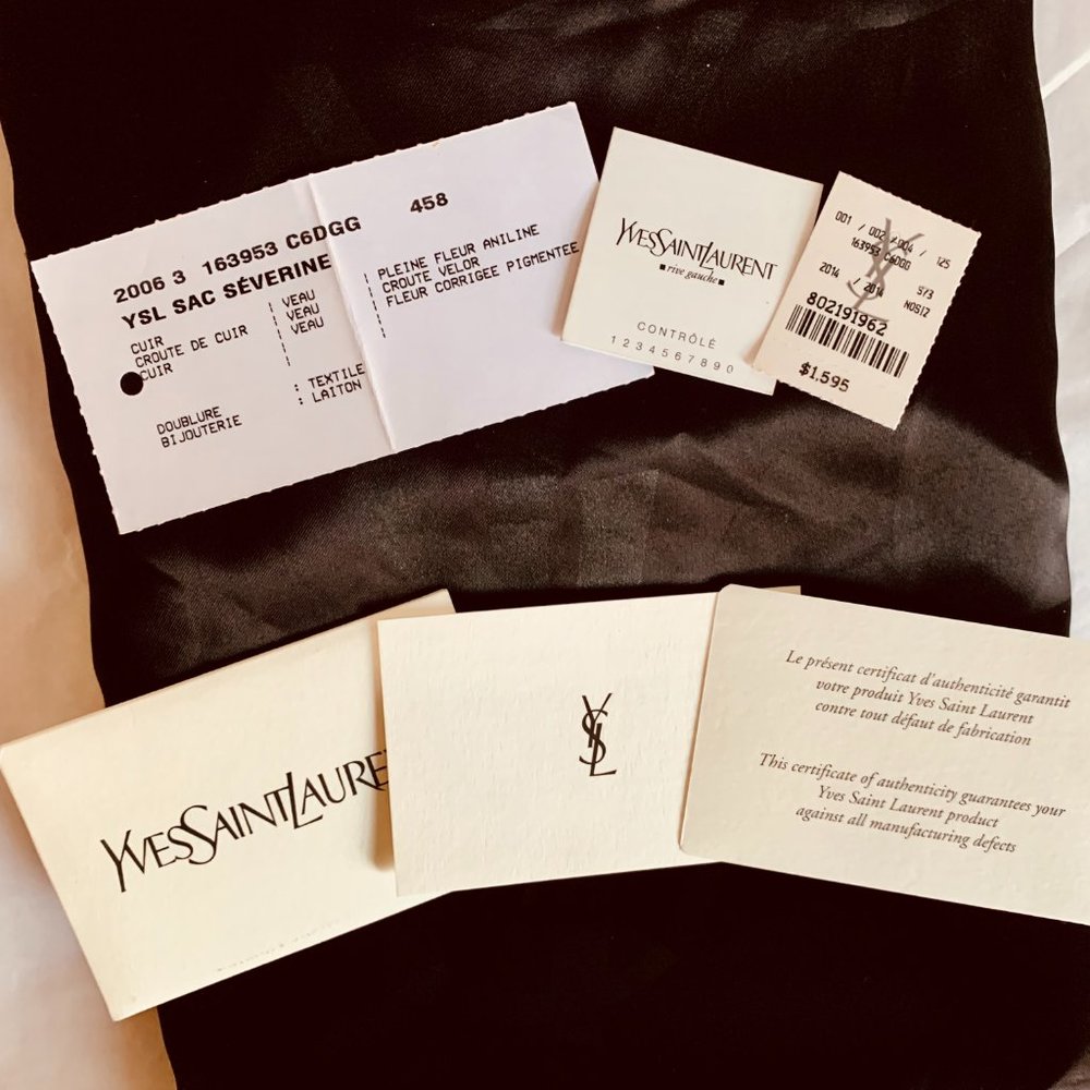 YVES SAINT LAURENT YSL SEVERINE LEATHER TOTE W DUST BAG MADE IN ITALY - Picture 15 of 16